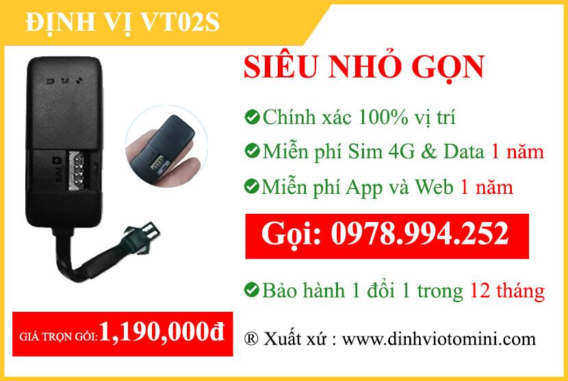 định vị ô tô xe máy vt02s