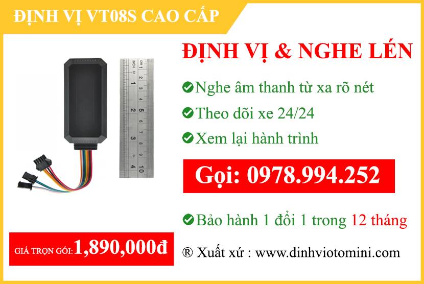 định vị xe máy ô tô vt08s