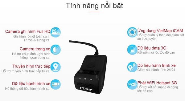 camera hành trình Vietmap iCAM VM200 camera hành trình Vietmap iCAM VM200
