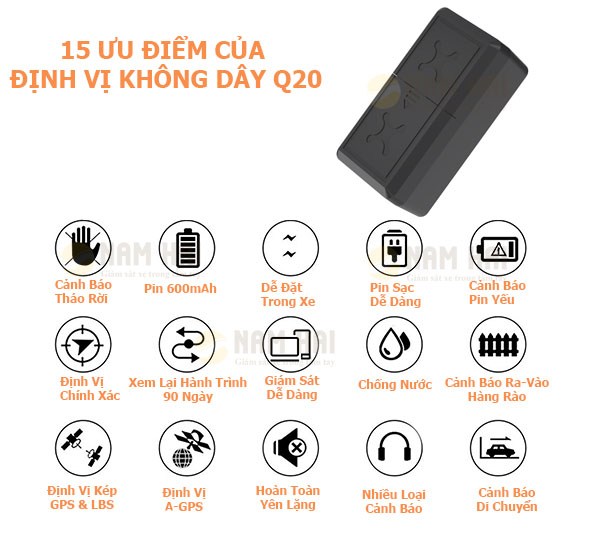Ưu điểm của thiết bị định vị không dây Q20 4G