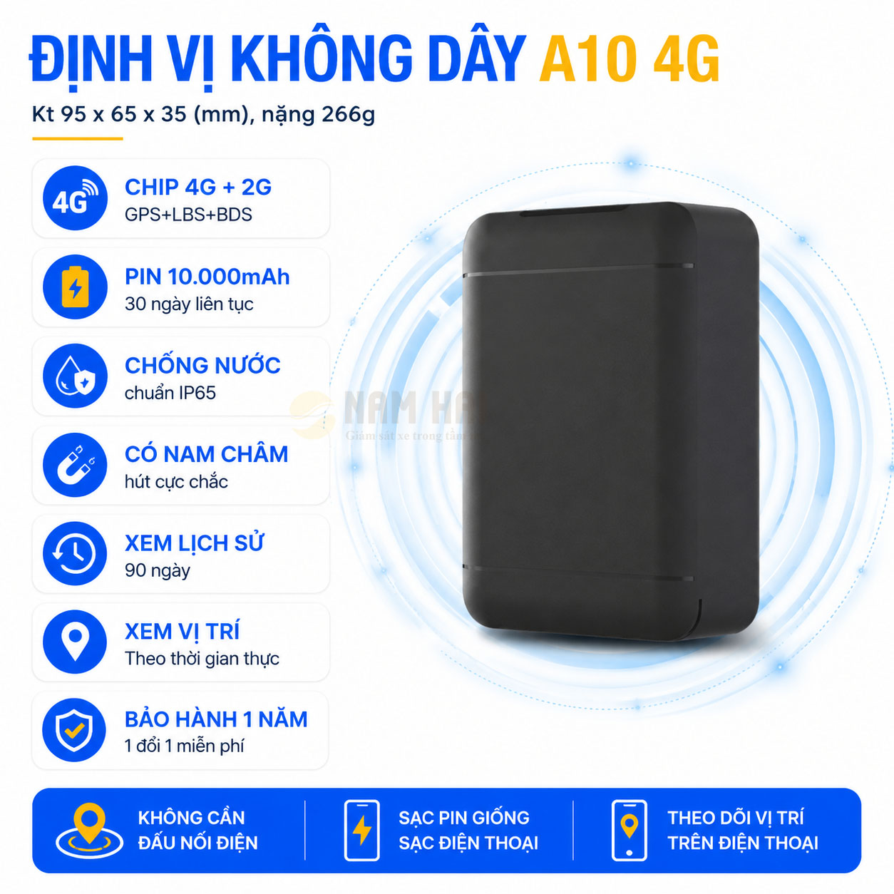 Thiet-bi-dinh-vi-A10-4G-daidien Thiết bị định vị không dây A10 4G chông nước, có nam châm, pin 30 ngày, xem lịch sử đi lại trong 90 ngày