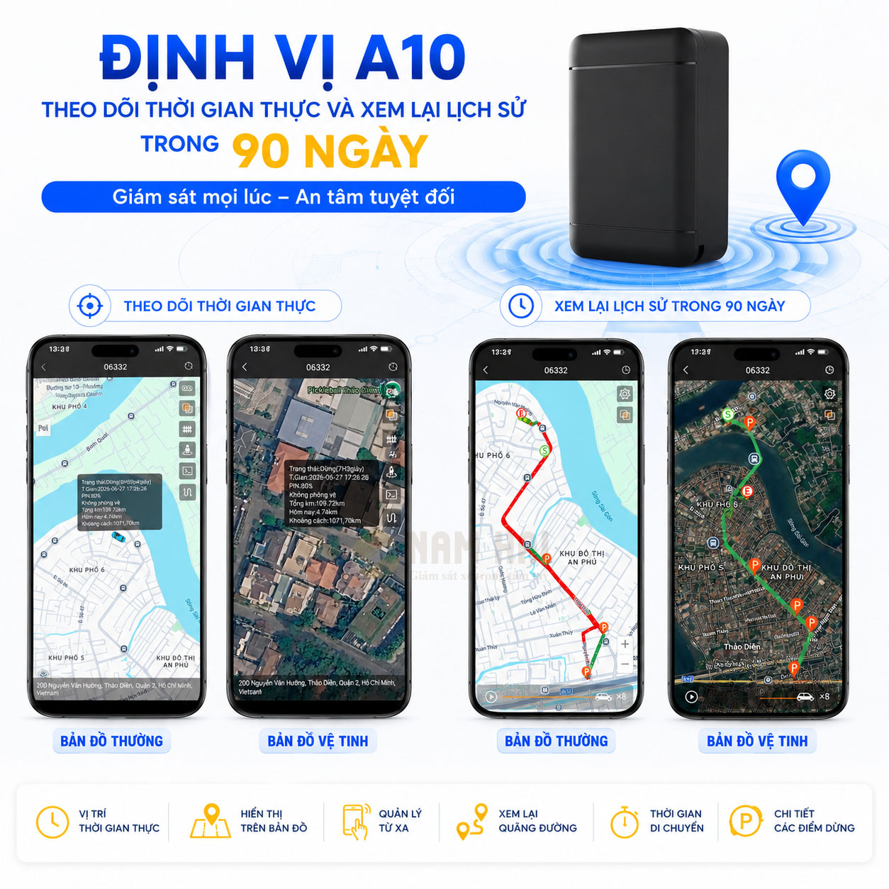 Thiet-bi-dinh-vi-A10-4G-theodoi-xemlichsu90ngay Định vị A10 xem lại lịch sử đi lại trong vòng 90 ngày